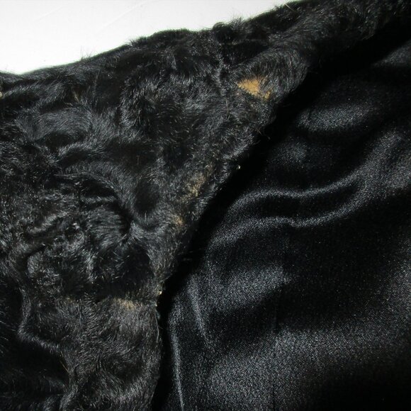 Vintage 1940's Black Broadtail-Persian Lamb Fur Stole Cape - Picture 15 of 15